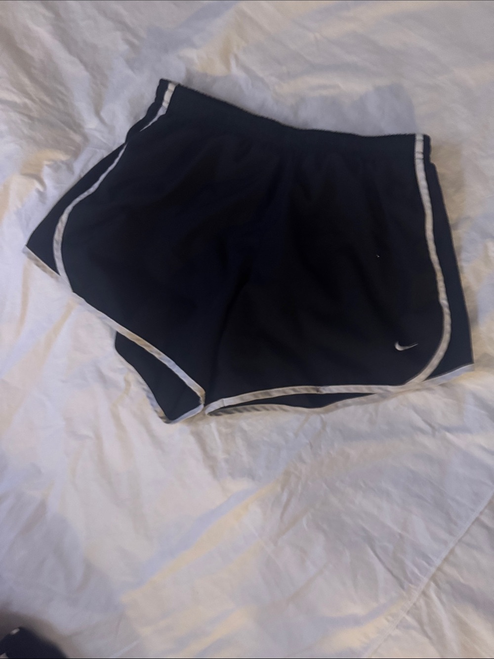 Nike Women’s Black Athletic Shorts with White Piping